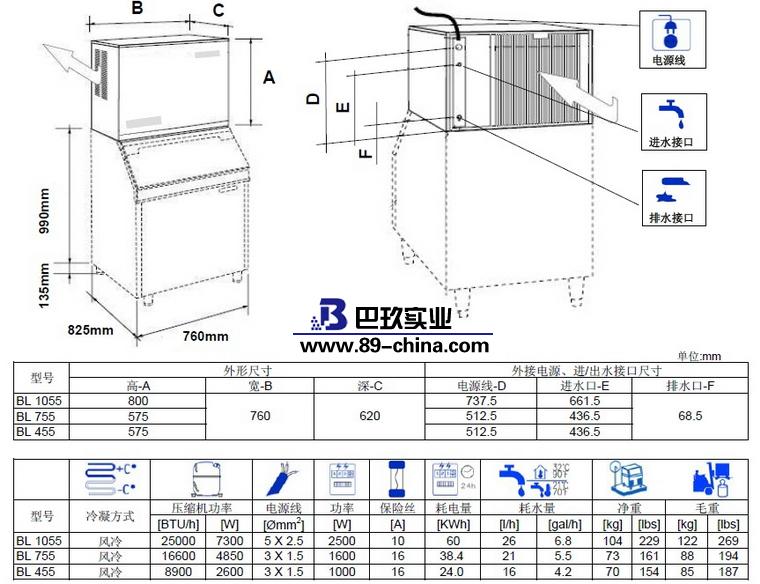BL455制冰機結構圖 BL455制冰機結構圖